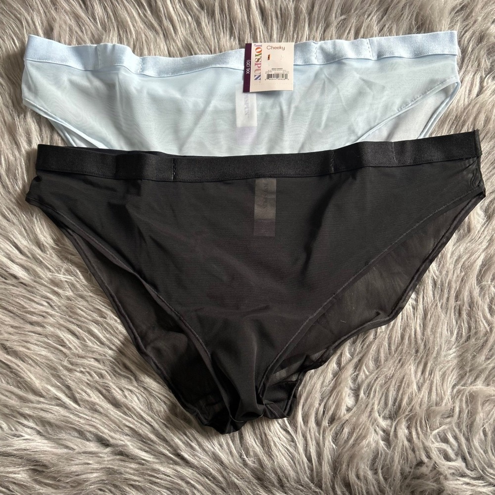 Joyspun Cheeky Underwear Womens Size XXL (20) Panty Black & Blue Panties